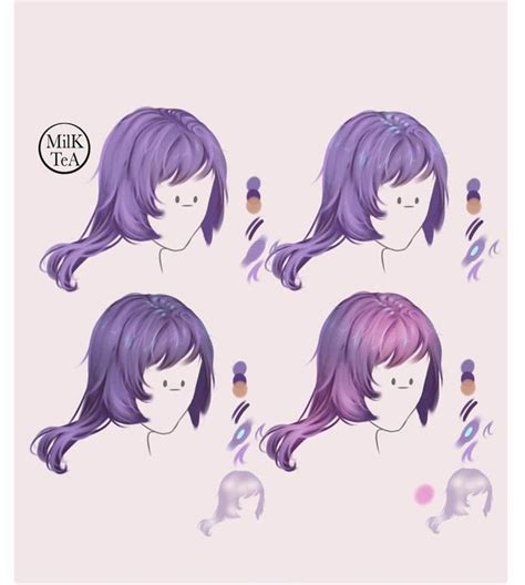 Pin By S427a San On Cabello Anime A Color Anime Hair Color Drawing