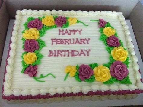 February Birthday Sheet Cake Decorated Cake By Cakesdecor