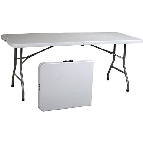 Ontario Furniture 6 Foot Plastic Folding Table Carry Handle Lightweight