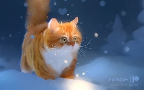 Winter Stroll Video By Apofiss On Deviantart Cats Illustration