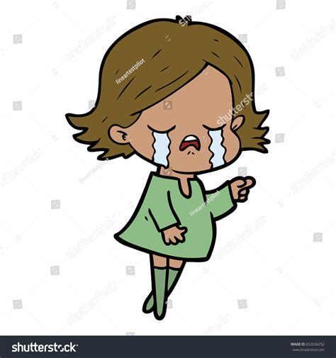 Cartoon Girl Crying Stock Vector Royalty Free 652036252