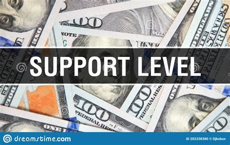Support Level Text Concept Closeup American Dollars Cash Money D Rendering Support Level At