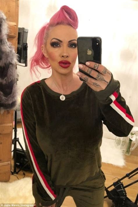 Jodie Marsh Flaunts Her Ample Assets In A Skimpy Blue Bikini Daily Mail Online