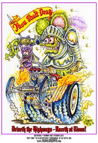 Johnny Ace Rare Poster Rat Fink Big Daddy Roth Monster Dragster Lions