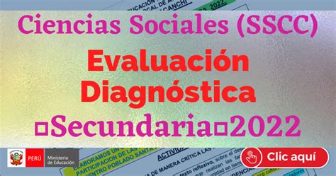 Evaluación Diagnóstica De Ciencias Sociales Ccss Secundaria 2022