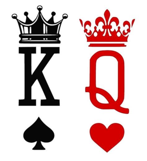 King Of Spades Queen Of Hearts Svg Cut File Digital Download Etsy