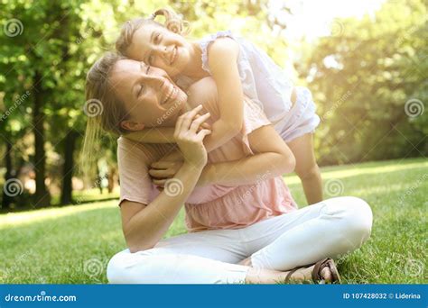 Mother And Daughter Outdoors In A Meadow Stock Photo Image Of Lens