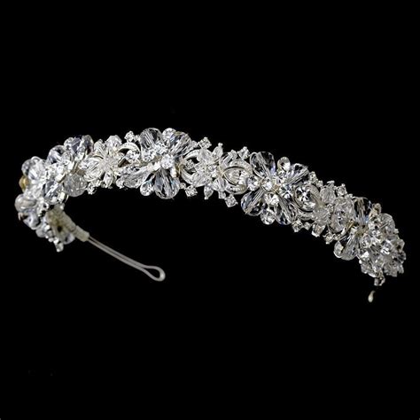 Silver Crystal And Swarovski Crystal Headpiece Tiara Wedding Headband