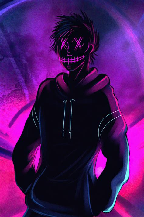 640x960 Cool Anonymous Neon Boy Iphone 4 Iphone 4s Wallpaper Hd