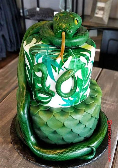 50 Snake Cake Design (Cake Idea) - October 2019 | Snake birthday, Snake