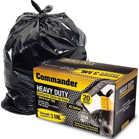 Commander In X In Gal Black Heavy Duty Trash Bags Pack Of