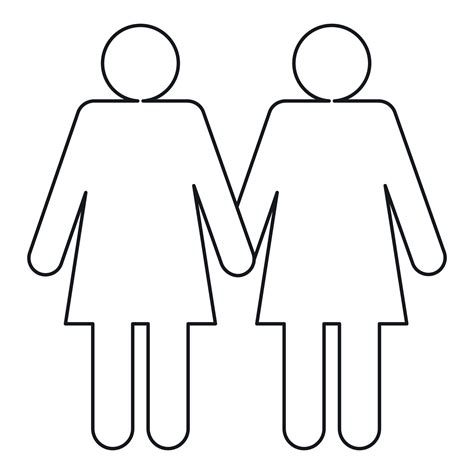 two girls lesbians icon outline style 14694195 vector art at vecteezy