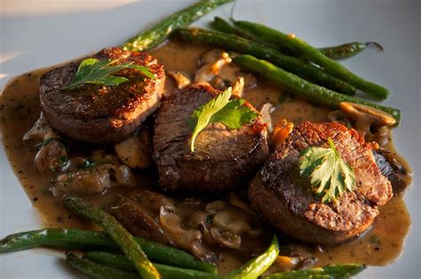 This flavorful dish of beef tenderloin medallions with a marsala wine and mushroom sauce can be easily whipped together in just over 30 minutes. Beef Medallions with Madeira Mushroom Sauce and Haricot ...