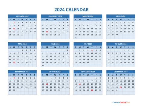 2024 Printable Calendar By Month