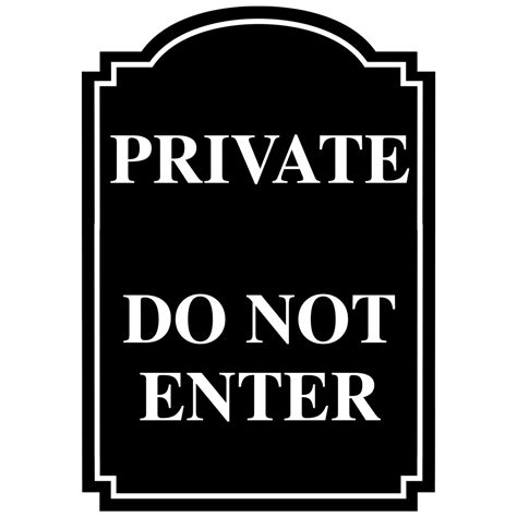 Private Do Not Enter Engraved Sign Egre Whtonblk Enter Exit