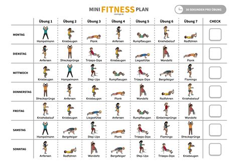 Fitnesswissen effektives krafttraining zu hause. Mini-Fitness-Plan für 1 Woche (Homeschooling, Workout für ...