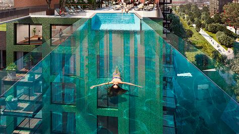 First Ever See Through Sky Pool In London Is Suspended 115 Feet Above