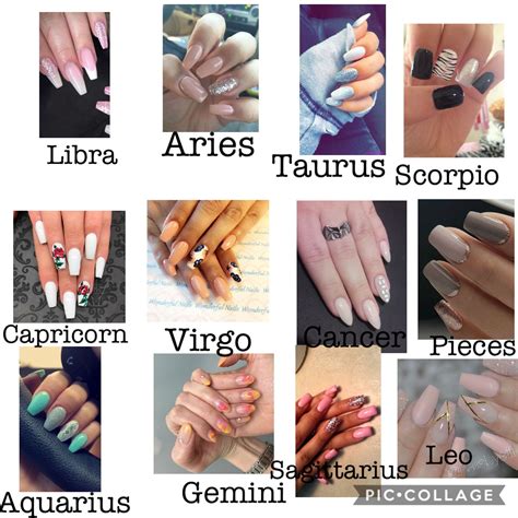 Zodiac Acrylic Nails Scorpio And Capricorn Capricorn And Virgo