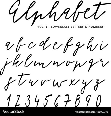 Hand Drawn Alphabet Signature Script Font Vector Image