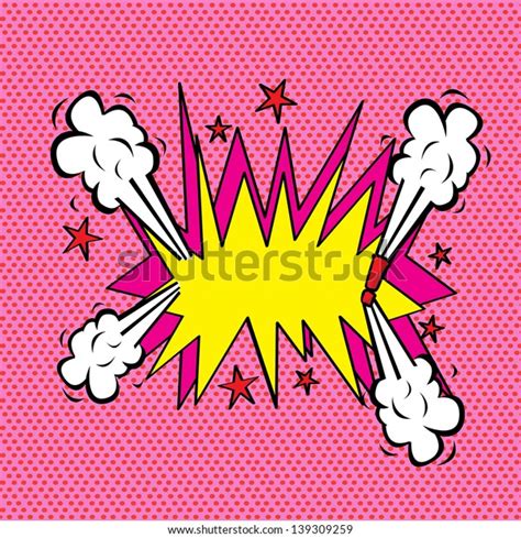 Explosion Comic Over Pink Background Vector Stock Vector Royalty Free