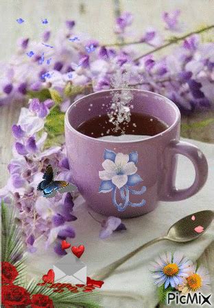 Cute good morning i love you images with coffee and rose flowers. morning tea - PicMix