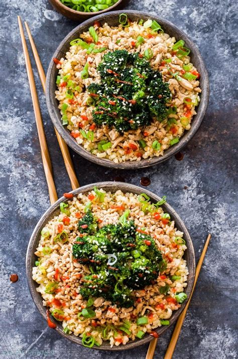 Asian Ground Turkey And Broccoli Cauliflower Rice Bowls Recipe Runner
