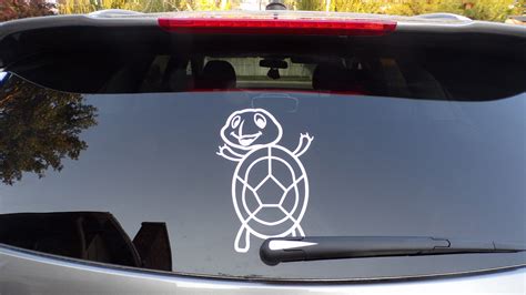 Cute Turtle Car Decal Vinyl Turtle Car Window Decal Turtle Etsy