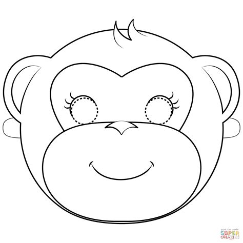 Monkey Mask Coloring Page Free Printable Coloring Pages