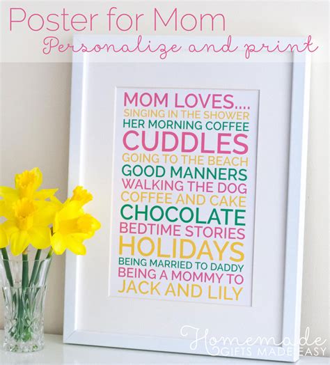 Good gifts for mom on mothers day. Homemade Mothers Day Gifts