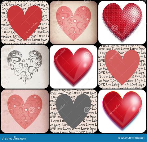 Hearts Collage Stock Illustration Illustration Of Scrap 22631610