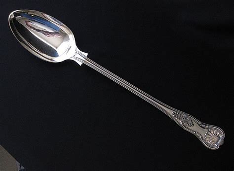 Vintage Signed Epns Sheffield Silver Stuffing Or Basting Spoon