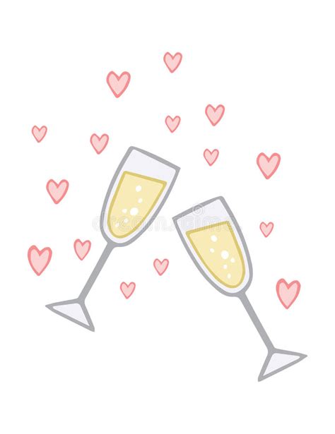 Two champagne glasses icon cartoon style. Clipart champagne glasses toasting collection - Cliparts ...