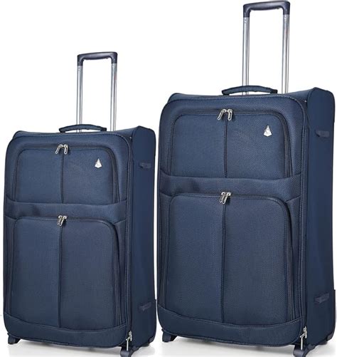 Aerolite 2 Wheel Super Lightweight Upright Suitcase 2629 Navy Plain