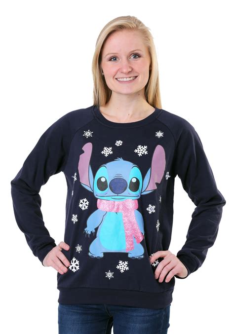 Lilo And Stitch Snowflake Stitch Juniors Light Up Sweater
