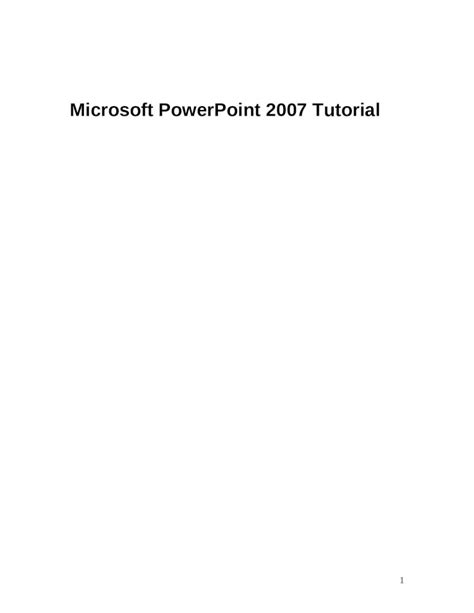 Doc Microsoft Power Point 2007 Tutorial Dokumentips