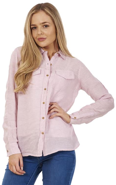 Ladies Casual Summer Long Sleeve Top Blouse Womens Pure 100 Linen
