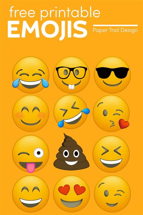 Emoji Faces Printable Free Emoji Printables Paper Trail Design In