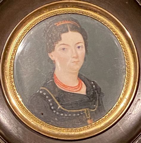 Proantic Miniature Portrait Of Woman Nineteenth Century