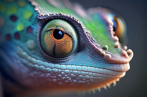 Premium Photo A Close Up Of A Chameleons Eye