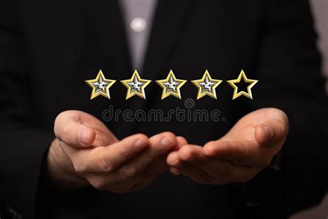 Five Star Rating Service Rating Satisfaction Concept Stock Image