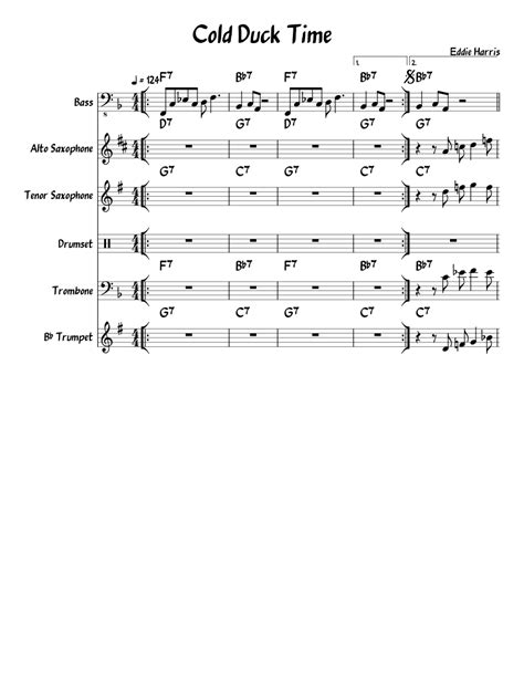Cold Duck Time Sheet Music For Bass Alto Saxophone Tenor Saxophone