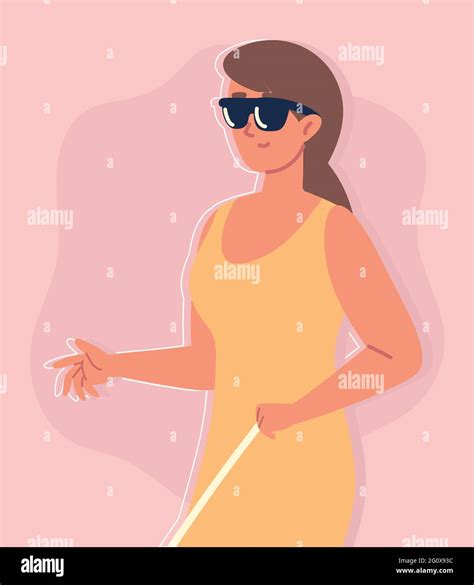 Blind Woman With Sunglasses Stock Vector Image And Art Alamy