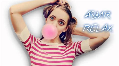 ♥asmr relax asmr gum chewing popping and blowing bubbles♥ youtube