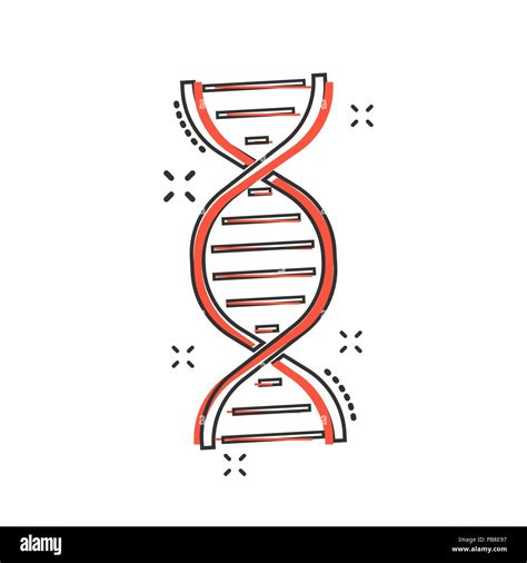 Vector Cartoon Dna Icon In Comic Style Medecine Molecule Sign