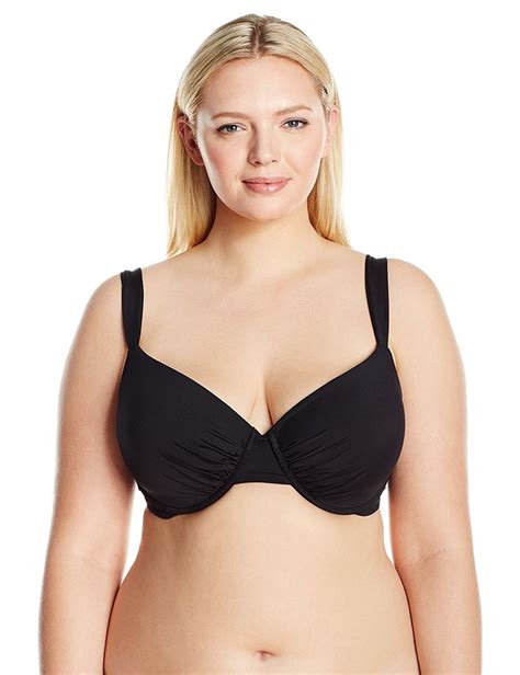 Womens Plus Size Underwire Bikini Top Black Ce12o5vfukn Black
