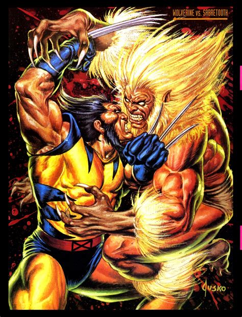 Wolverine Vs Sabretooth By Joe Jusko Wolverine Marvel Marvel Comics