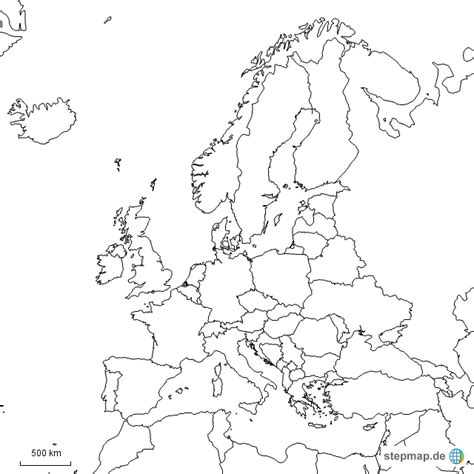 Eine europakarte ist eine leiterplatte für elektronische bauteile, die, meist zusammen mit weiteren solchen karten, gesteckt in einem baugruppenträger, ein computersystem oder eine andere komplexe elektronische schaltung ergeben. StepMap - Umrisskarte Europa - Landkarte für Deutschland