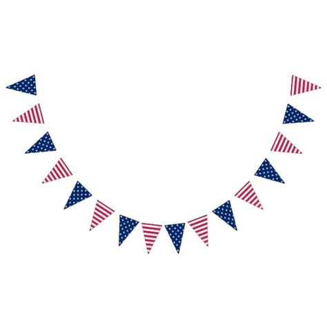 Stars Stripes 4th July Memorial Veterans Day Decor Bunting Flags