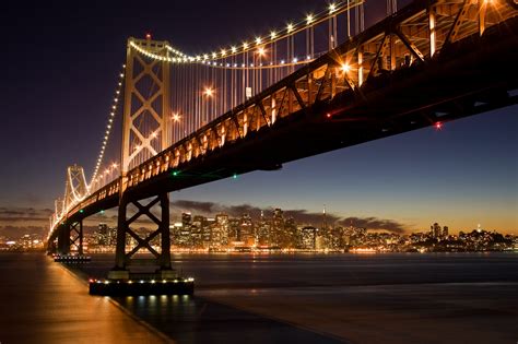 Wallpaper Sanfrancisco California Longexposure Bridge Light