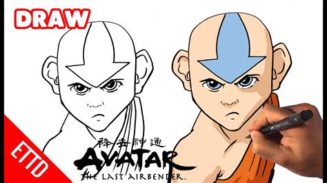 How To Draw Avatar The Last Airbender Aang Youtube